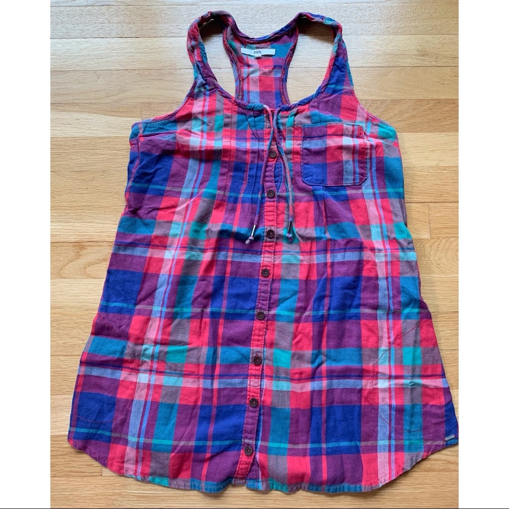 Ruehl Women’s Tank Top Plaid Madras Size Small